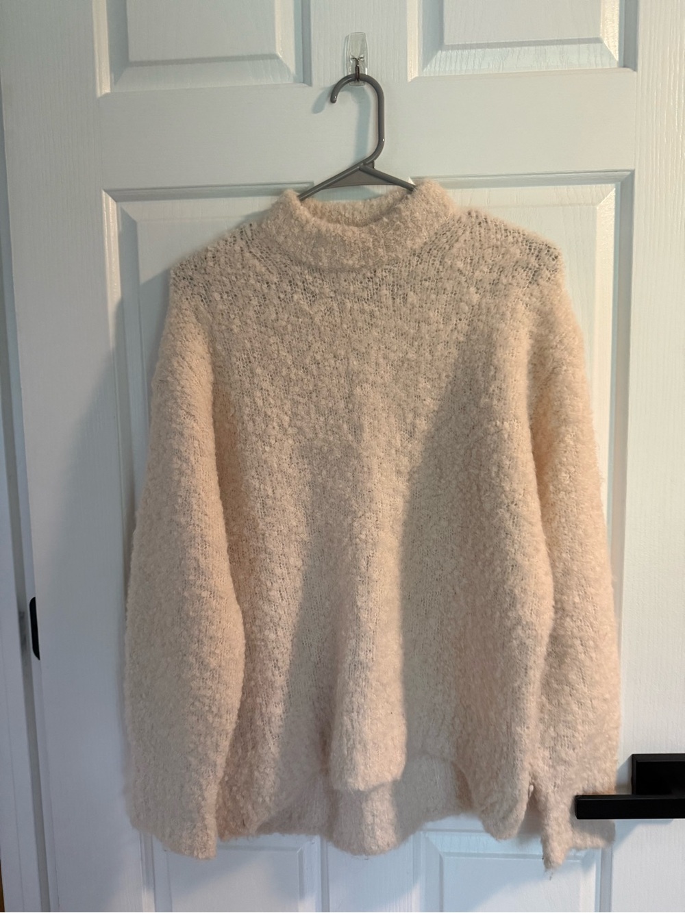Madewell Cream Bouclé Turtleneck Sweater